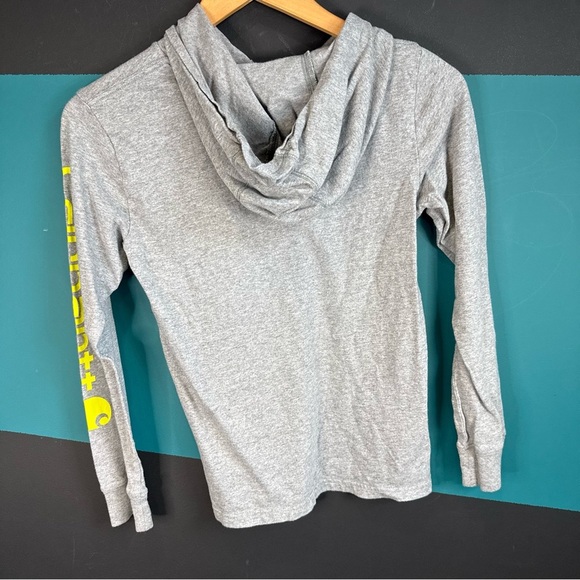 Carhartt Kids Gray Hoodie with Yellow Logo - Picture 5 of 9